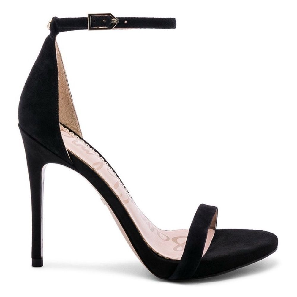Sam Edelman Nadya Chic Black Suede Ankle Strap Heels 9.5 - Picture 1 of 8